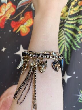 Betsey Johnson Gold Jaguar Charm Bracelet